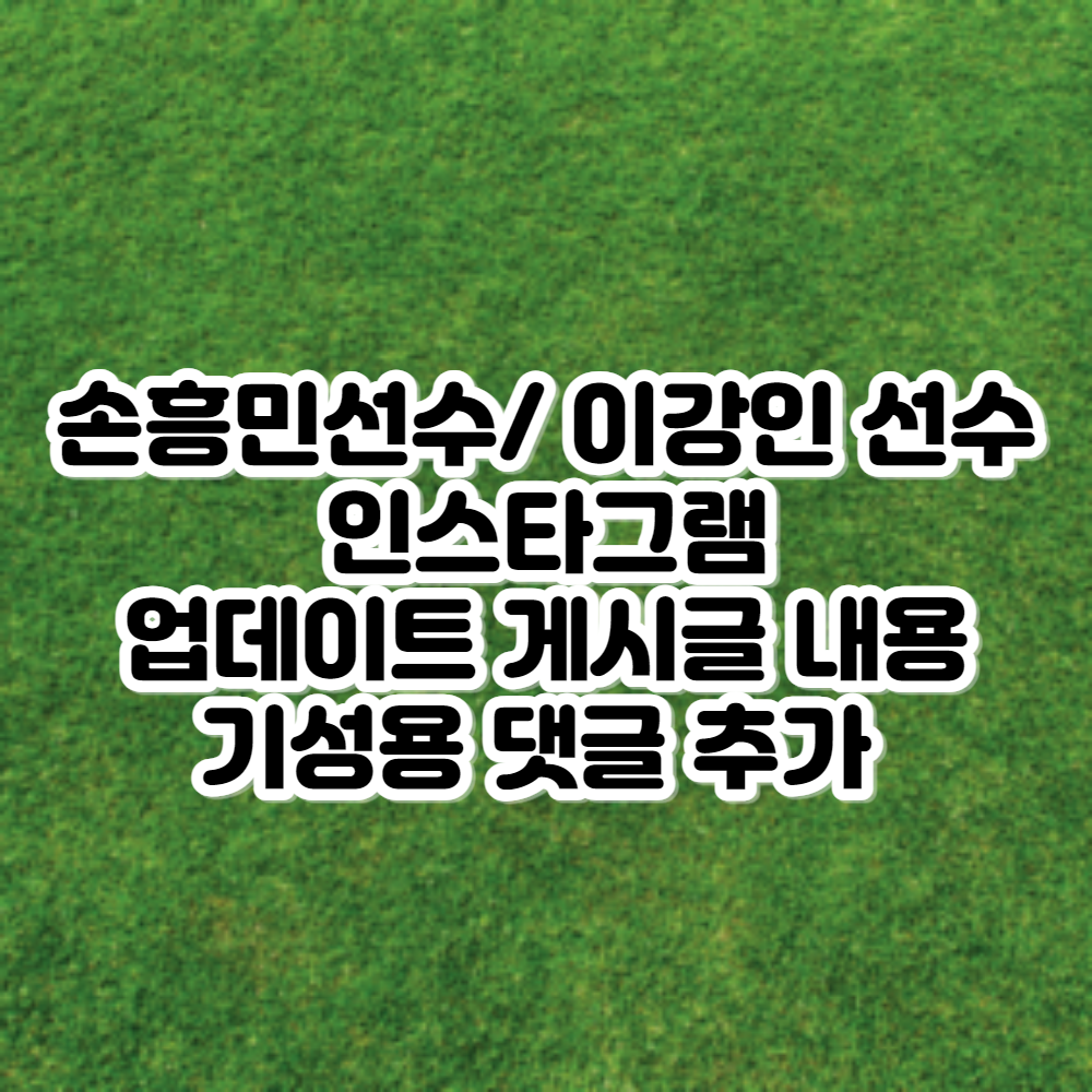 손흥민 선수/ 이강인 선수 인스타그램 게시글 업데이트 내용 공개/기성용 선수가 단 댓글도 주목